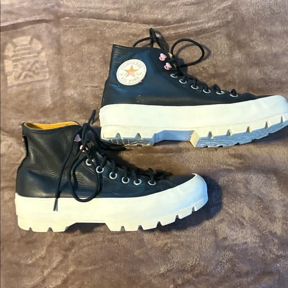 Converse All Star Women’s Size 9 Lugged Heel Leather Rare Shoes Good Condition! - Picture 2 of 11